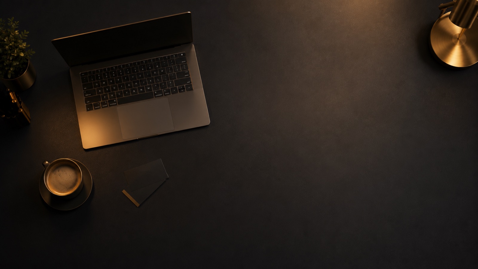 A calm dark desk with a laptop showing a content calendar full of scheduled posts