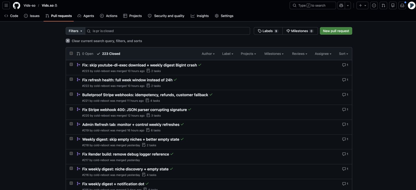 GitHub PRs